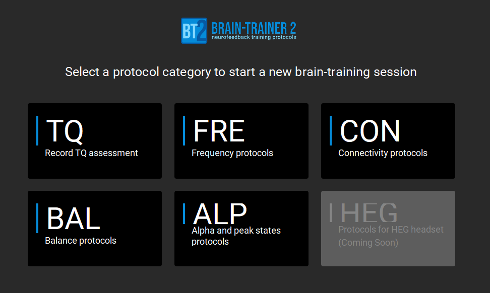 dark mode neurofeedback software protocol options