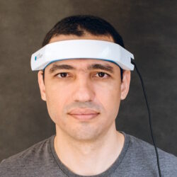 man wearing state changer headset