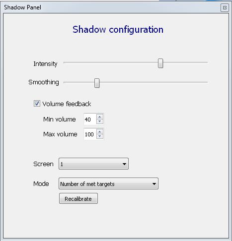 shadow configuration showing number of met targets settings